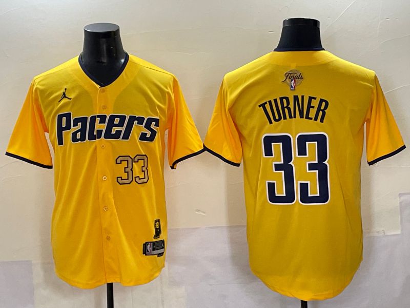 Men 2025 Indiana Pacers #33 Turner Yellow Joint Name NBA Jersey style 25->indiana pacers->NBA Jersey